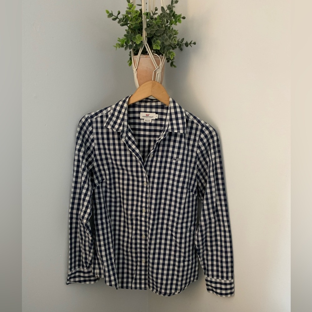 Vineyard Vines Classic  White and Blue Stripes Shirt Size 6